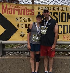 My dad and me after completing the 2018 Marine Corps 10k. 